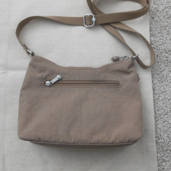 Kipling Nylon Beige Tan Crossbody Bag Should Bag 6.5"x9.5"x2.75" No monkey - Picture 9 of 13